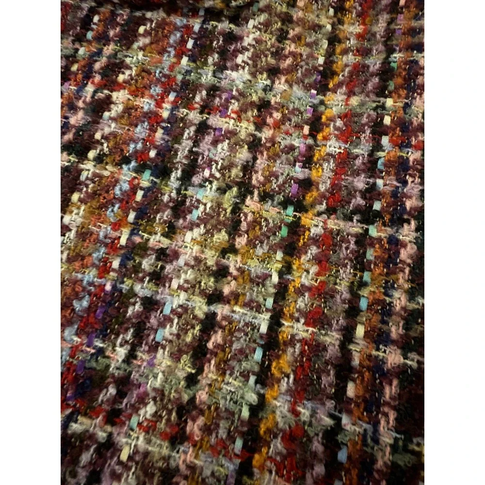 LOFT Womens Multi Color Tweed Plaid Mini Skirt Burgundy Size‎ 12